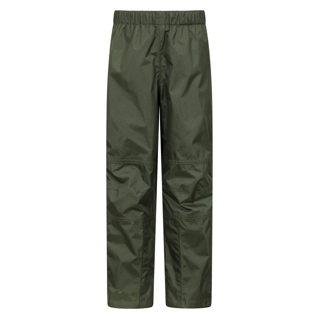 Khaki Green - Front - Mountain Warehouse Childrens-Kids Spray II Waterproof Over Trousers