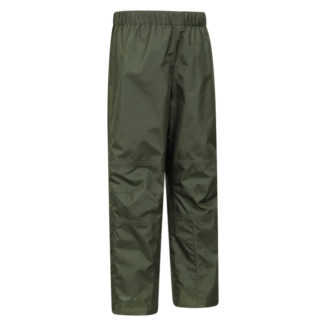 Khaki Green - Lifestyle - Mountain Warehouse Childrens-Kids Spray II Waterproof Over Trousers