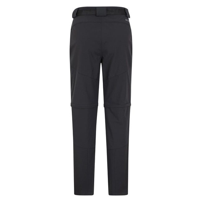 Black - Back - Mountain Warehouse Mens Forest Convertible Hiking Trousers