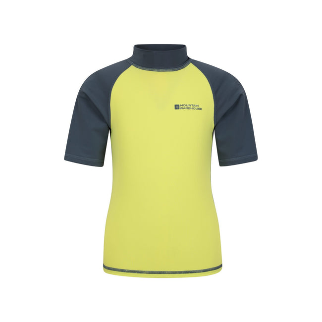 Alloy Grey - Front - Mountain Warehouse Childrens-Kids Sun Protective Short-Sleeved Swim Vest