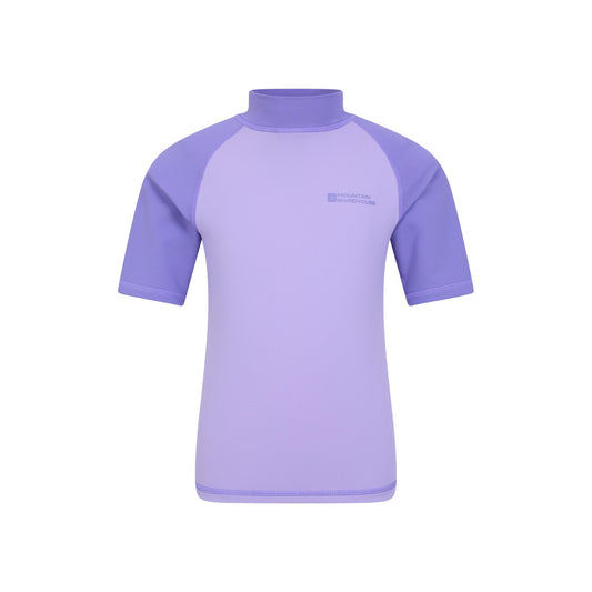 Dusky Purple - Front - Mountain Warehouse Childrens-Kids Sun Protective Short-Sleeved Swim Vest