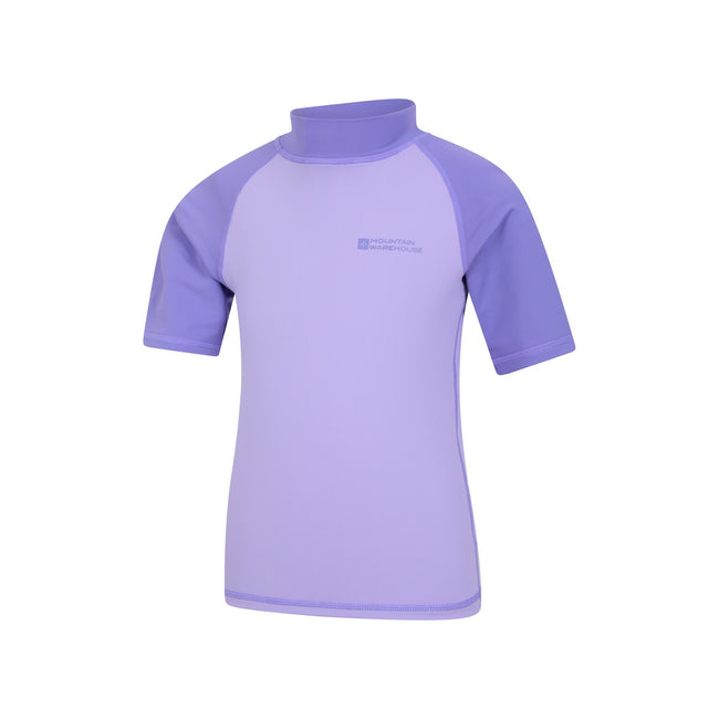 Dusky Purple - Side - Mountain Warehouse Childrens-Kids Sun Protective Short-Sleeved Swim Vest
