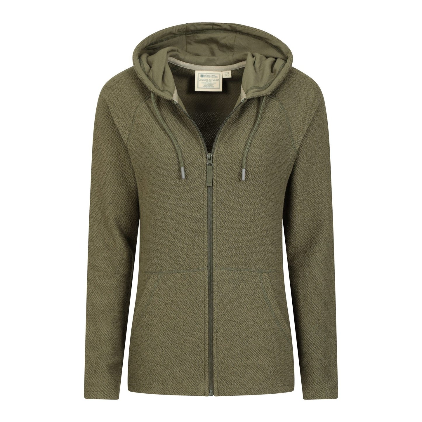 Khaki - Pack Shot - Mountain Warehouse Womens-Ladies Cambridge Full Zip Hoodie