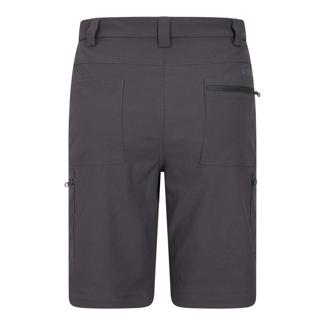 Grey - Close up - Mountain Warehouse Mens Trek Stretch Convertible Trousers