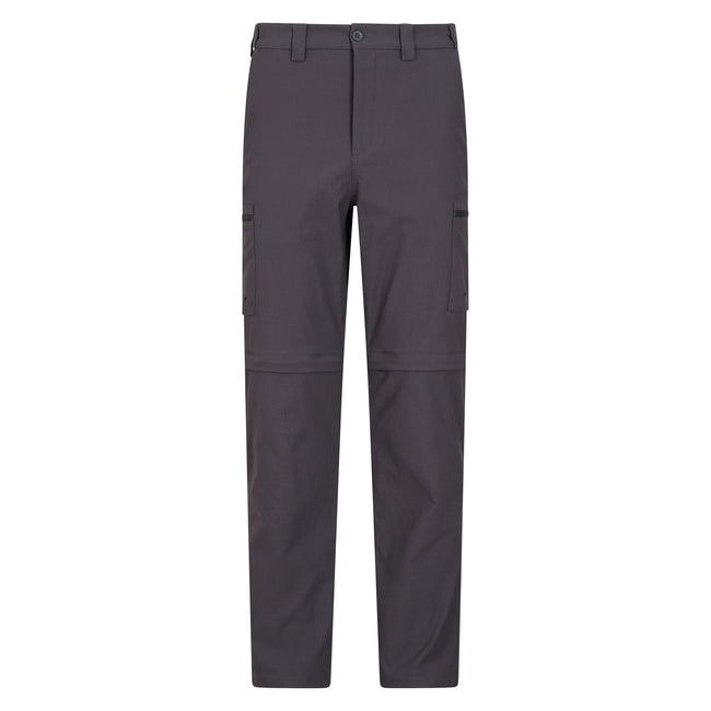 Grey - Front - Mountain Warehouse Mens Trek Stretch Convertible Trousers