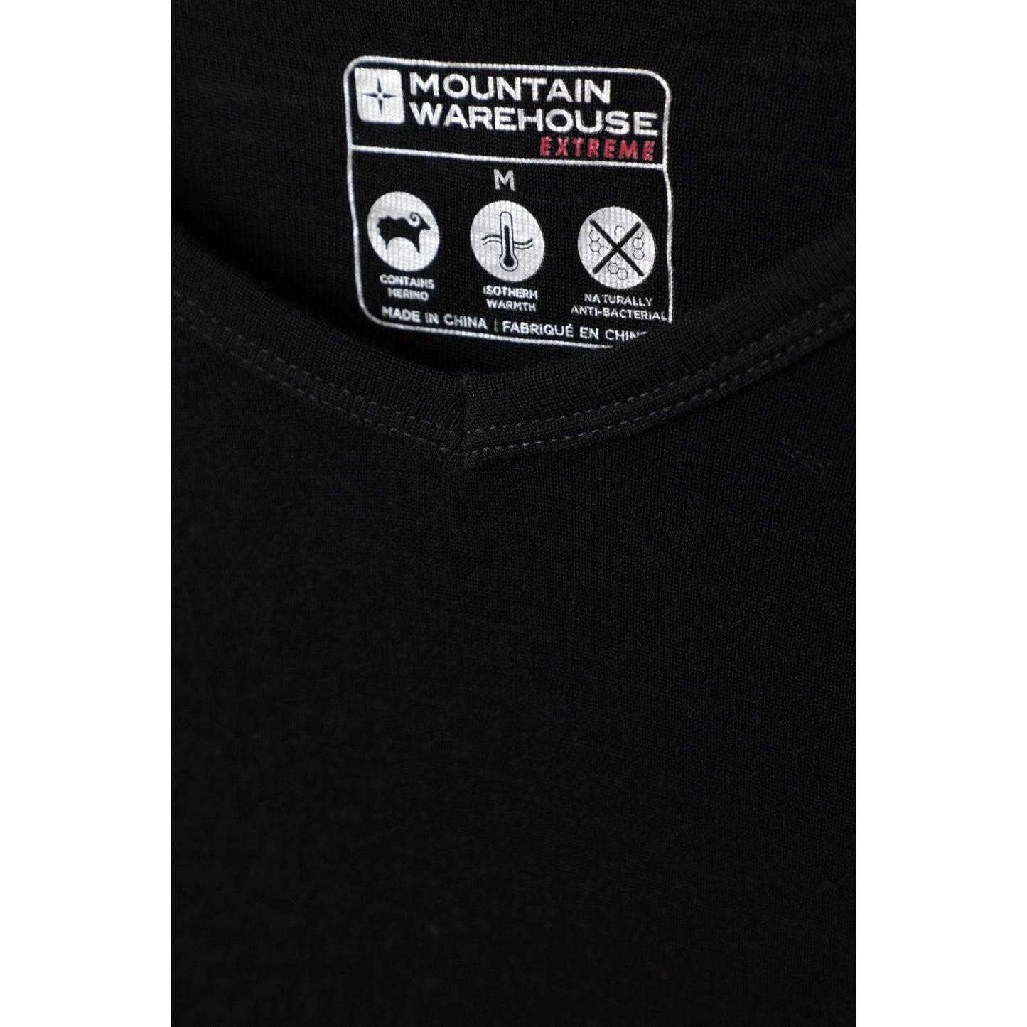 Black - Lifestyle - Mountain Warehouse Mens Merino Wool V Neck Base Layer Top