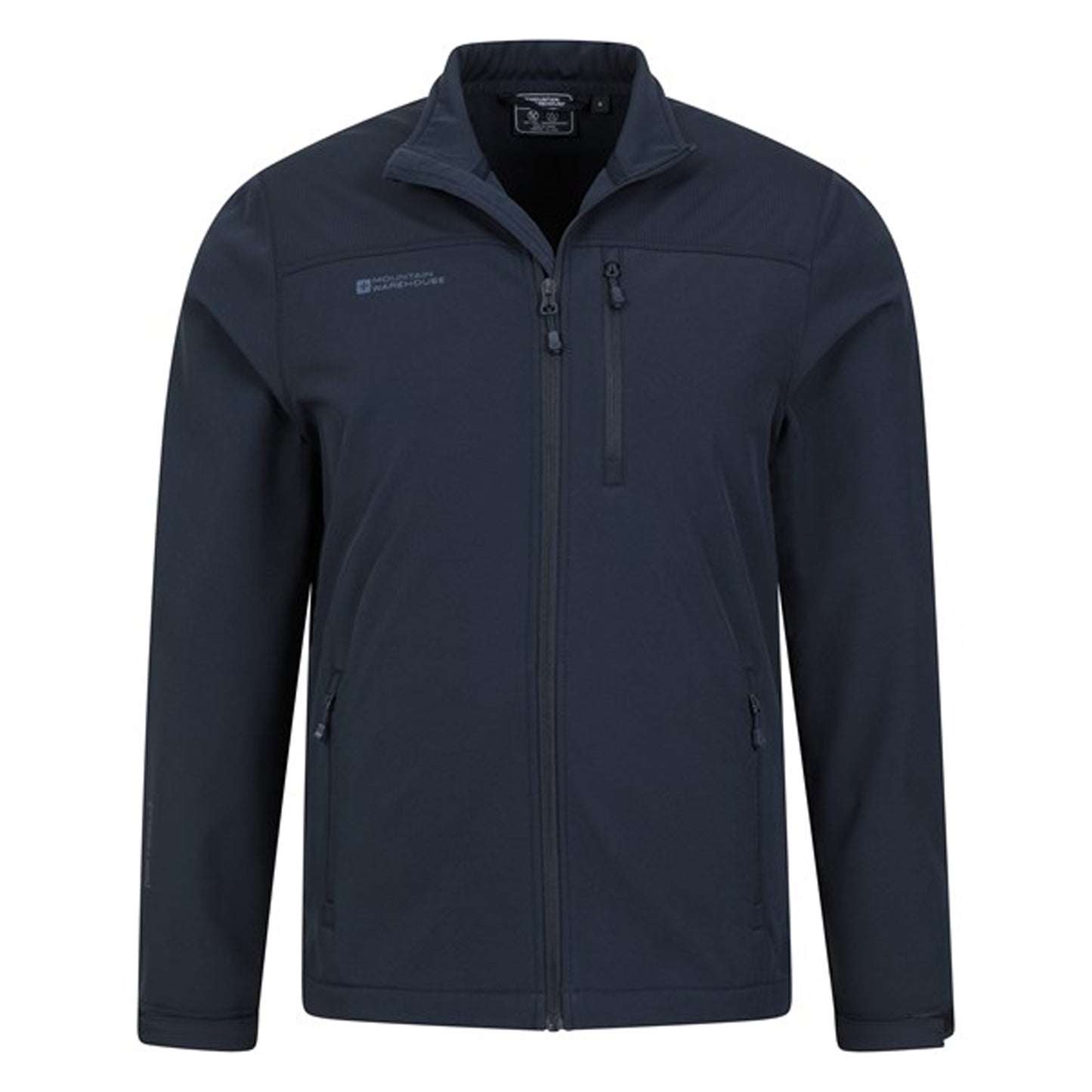 Dark Blue - Pack Shot - Mountain Warehouse Mens Grasmere Soft Shell Jacket