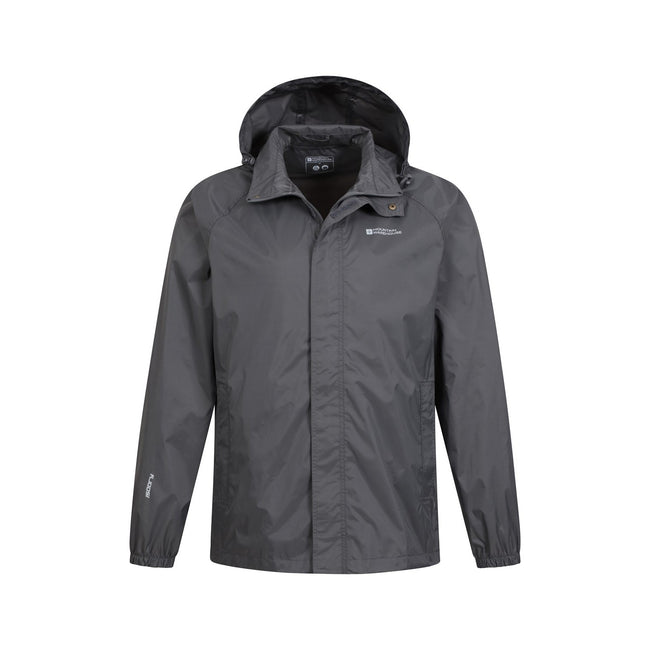 Grey - Close up - Mountain Warehouse Mens Pakka II Waterproof Jacket
