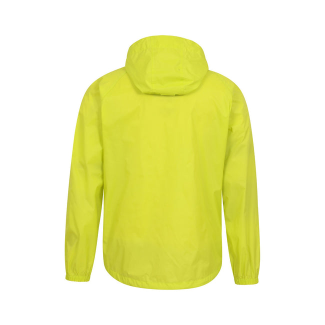 Lime - Back - Mountain Warehouse Mens Pakka II Waterproof Jacket