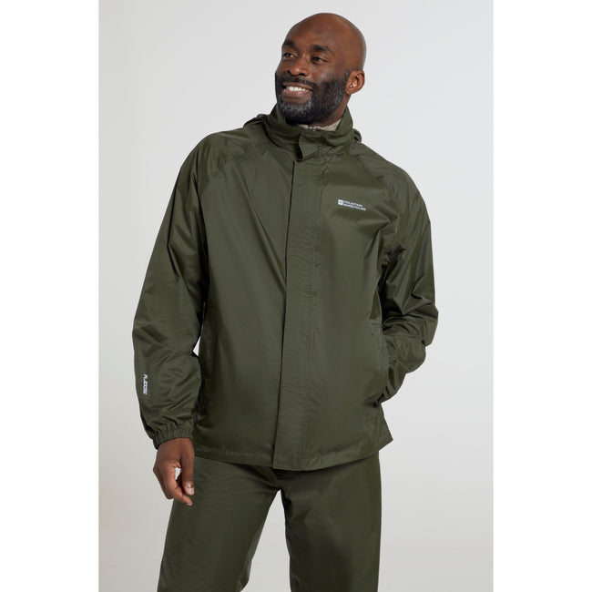 Dark Khaki - Front - Mountain Warehouse Mens Pakka II Waterproof Jacket