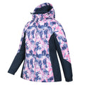 Navy - Side - Mountain Warehouse Womens-Ladies Dawn II Printed Ski Jacket