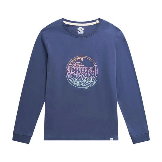 Dark Blue - Front - Animal Womens-Ladies Adriana Mystic Organic Long-Sleeved Top