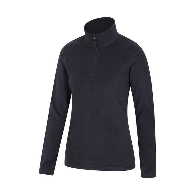 Navy - Side - Mountain Warehouse Womens-Ladies Camber Half Zip Fleece Top