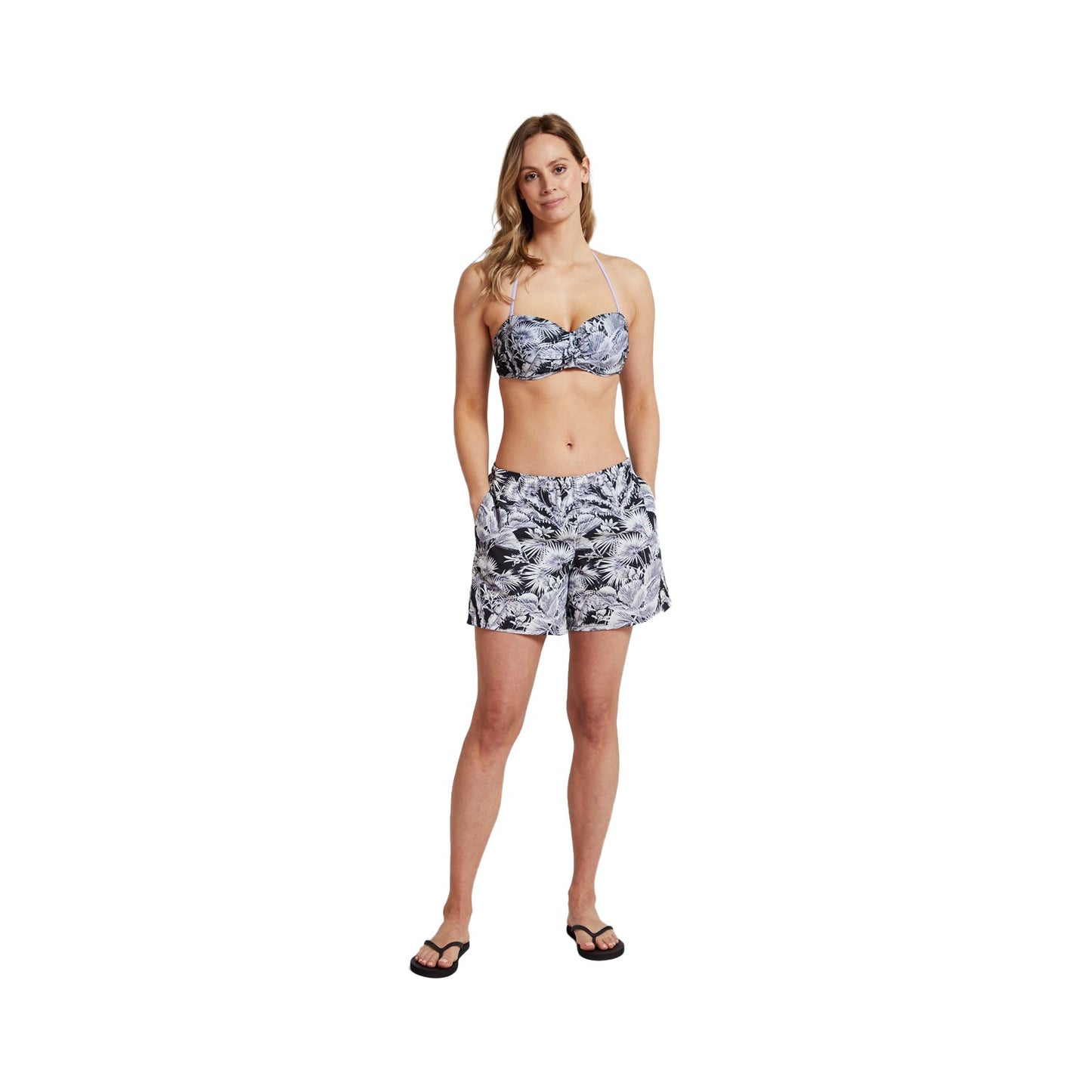 Monochrome - Pack Shot - Animal Womens-Ladies Reeva Leaves Recycled Swim Shorts
