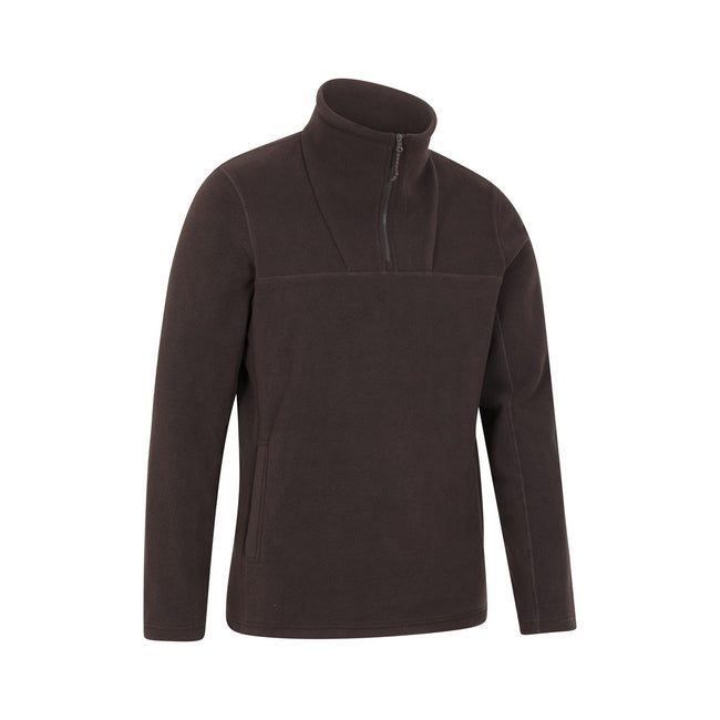 Brown - Back - Mountain Warehouse Mens Cedar Half Zip Fleece Top