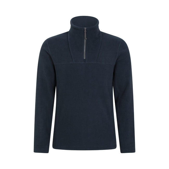Blue - Front - Mountain Warehouse Mens Cedar Half Zip Fleece Top