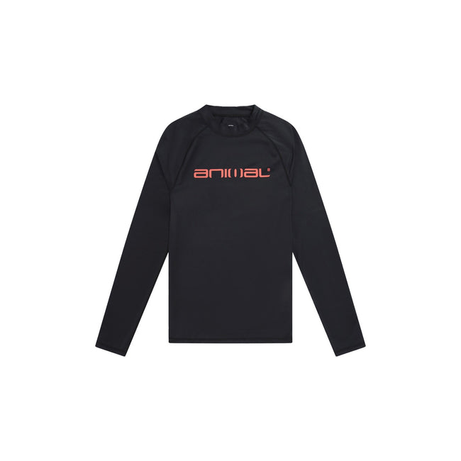Black - Front - Animal Mens Sonny Logo Rash Guard