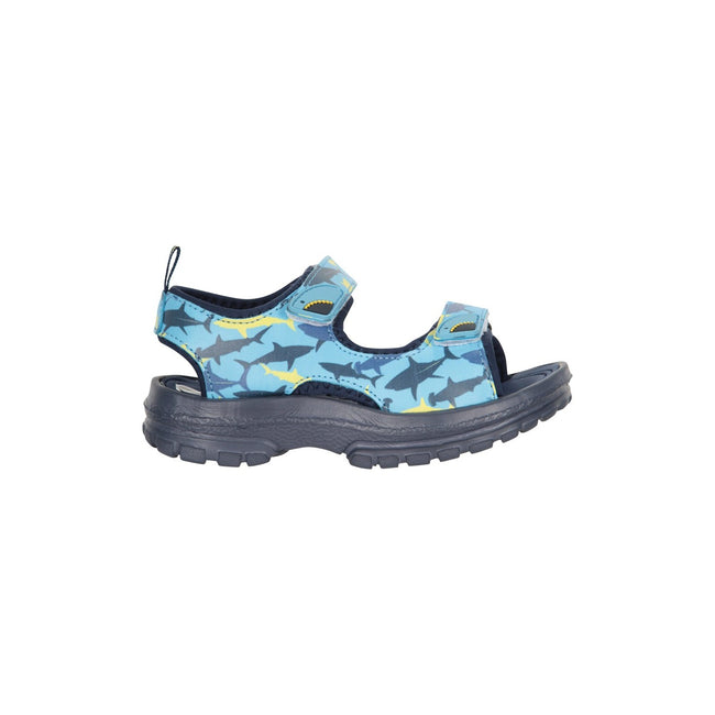 Light Blue - Pack Shot - Mountain Warehouse Childrens-Kids Sand Shark Sandals
