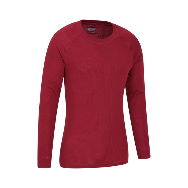 Red - Back - Mountain Warehouse Mens Talus Round Neck Long-Sleeved Thermal Top