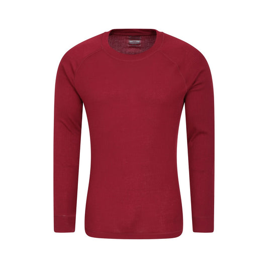 Red - Front - Mountain Warehouse Mens Talus Round Neck Long-Sleeved Thermal Top