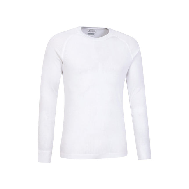 White - Back - Mountain Warehouse Mens Talus Round Neck Long-Sleeved Thermal Top