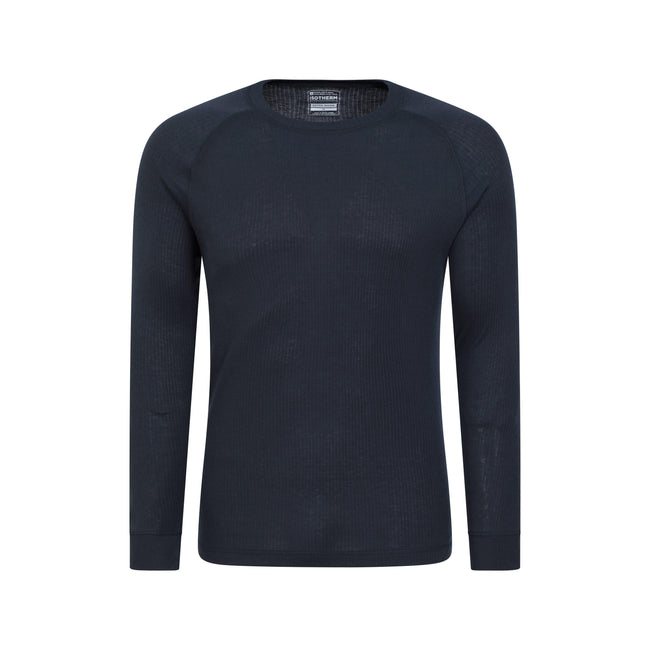 Navy - Front - Mountain Warehouse Mens Talus Round Neck Long-Sleeved Thermal Top