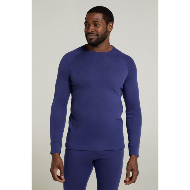 Dark Blue - Front - Mountain Warehouse Mens Talus Round Neck Long-Sleeved Thermal Top