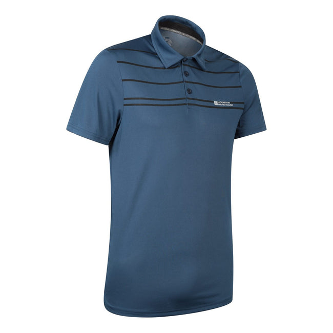 Blue - Lifestyle - Mountain Warehouse Mens Away IsoCool Polo Shirt