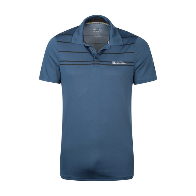 Blue - Pack Shot - Mountain Warehouse Mens Away IsoCool Polo Shirt