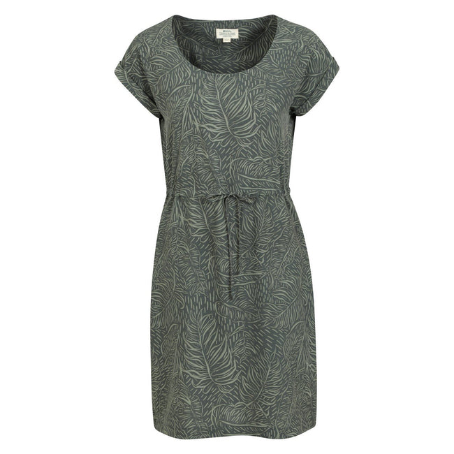 Green - Front - Mountain Warehouse Womens-Ladies Mykonos Tropical Leaves Midi Dress
