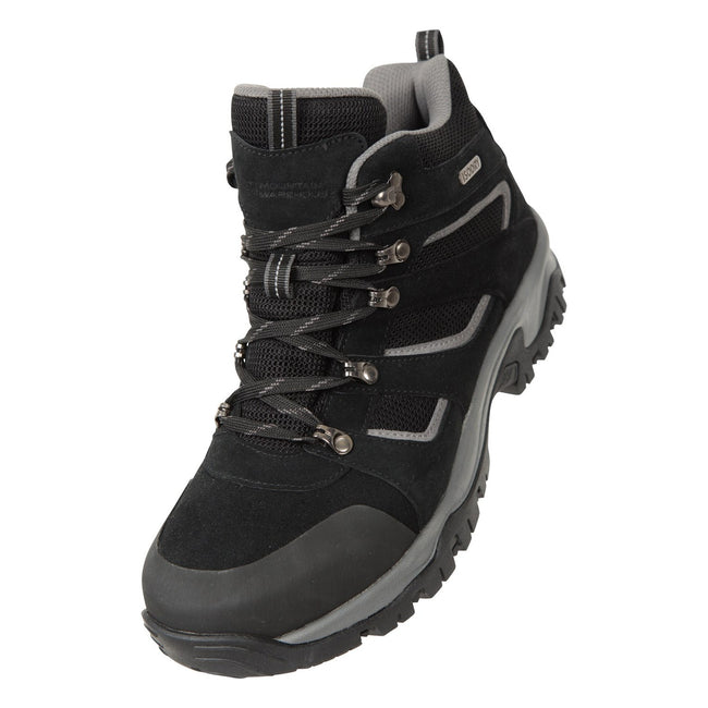 Black - Front - Mountain Warehouse Mens Voyage Suede Waterproof Boots