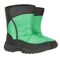 Green - Front - Mountain Warehouse Childrens-Kids Caribou Adaptive Striped Snow Boots
