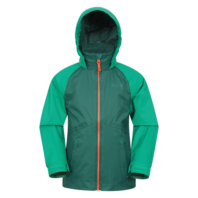 Green - Front - Mountain Warehouse Childrens-Kids Torrent II Waterproof Jacket