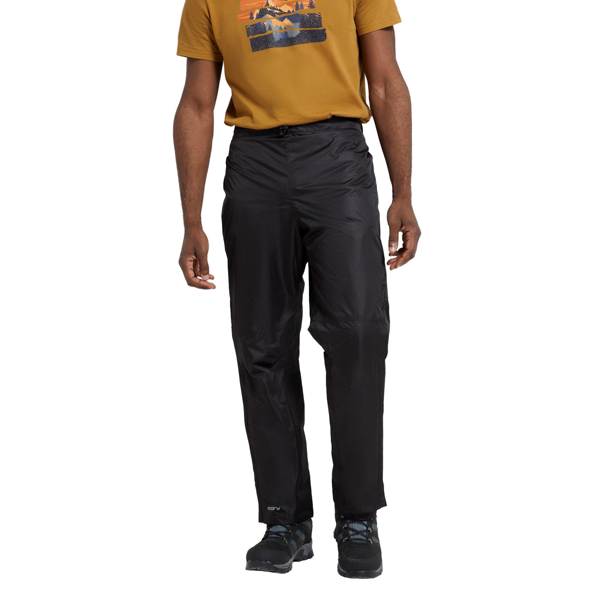 Black - Pack Shot - Mountain Warehouse Mens Spray Waterproof Regular Trousers