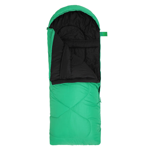 Bright Green - Back - Mountain Warehouse Childrens-Kids Summit Mini Sleeping Bag