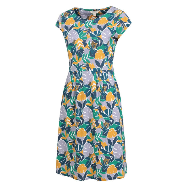 Tropical Blue - Side - Mountain Warehouse Womens-Ladies Sorrento Leaves UV Protection Skater Dress