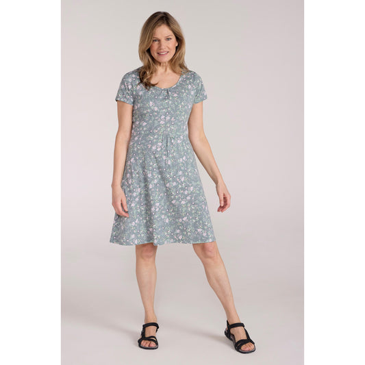 Pale Green - Front - Mountain Warehouse Womens-Ladies Flora Denim UV Protection Midi Dress