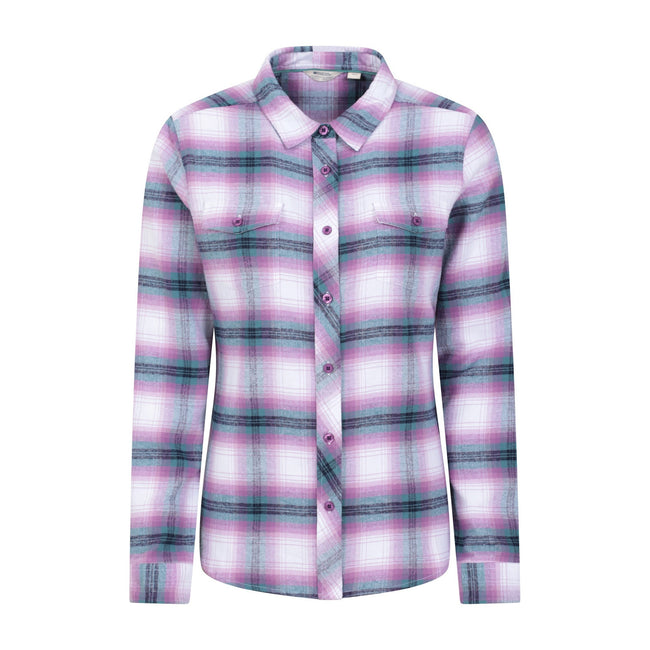 Grey - Front - Mountain Warehouse Womens-Ladies Willow Flannel Shirt