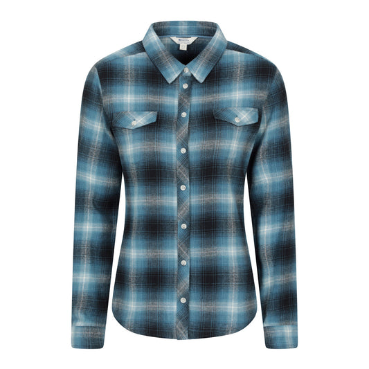 Dark Blue - Front - Mountain Warehouse Womens-Ladies Willow Flannel Shirt