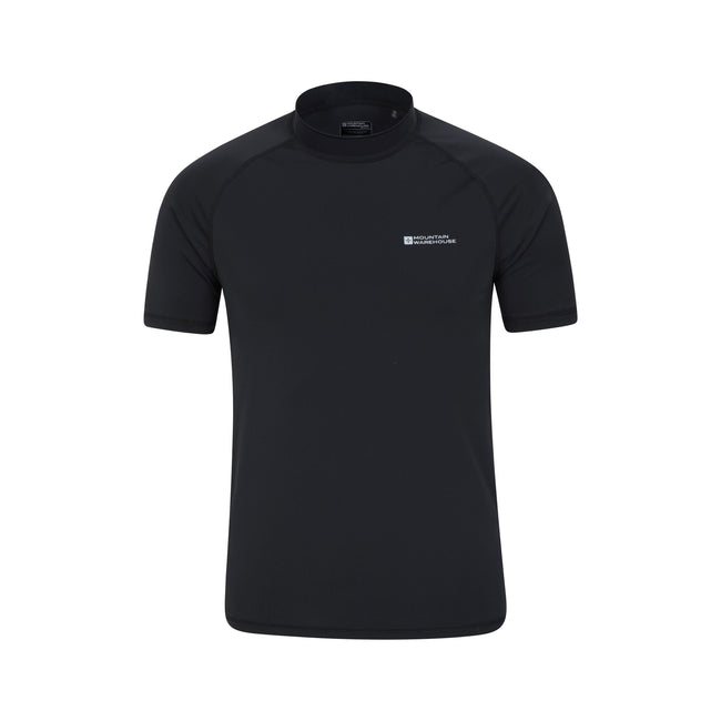 Black - Front - Mountain Warehouse Mens UV Protection Rash Top