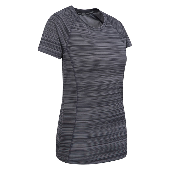 Grey - Side - Mountain Warehouse Womens-Ladies Endurance Striped T-Shirt
