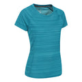 Teal - Back - Mountain Warehouse Womens-Ladies Endurance Striped T-Shirt
