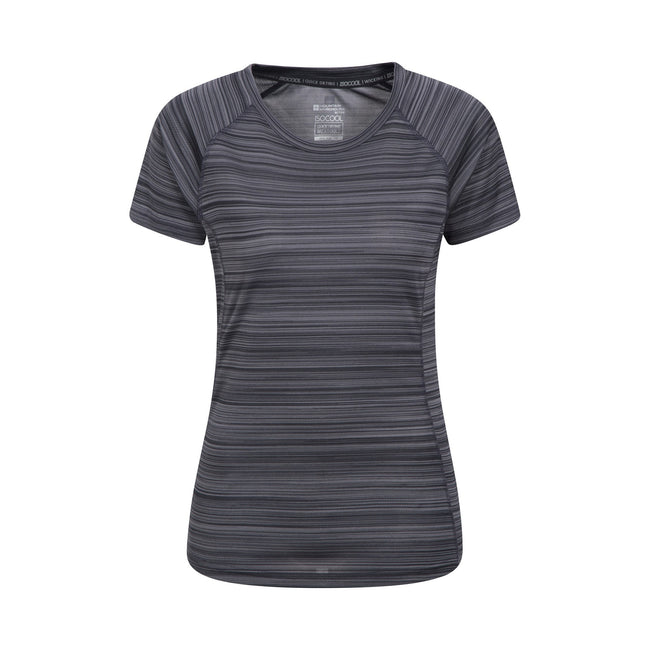 Grey - Front - Mountain Warehouse Womens-Ladies Endurance Striped T-Shirt