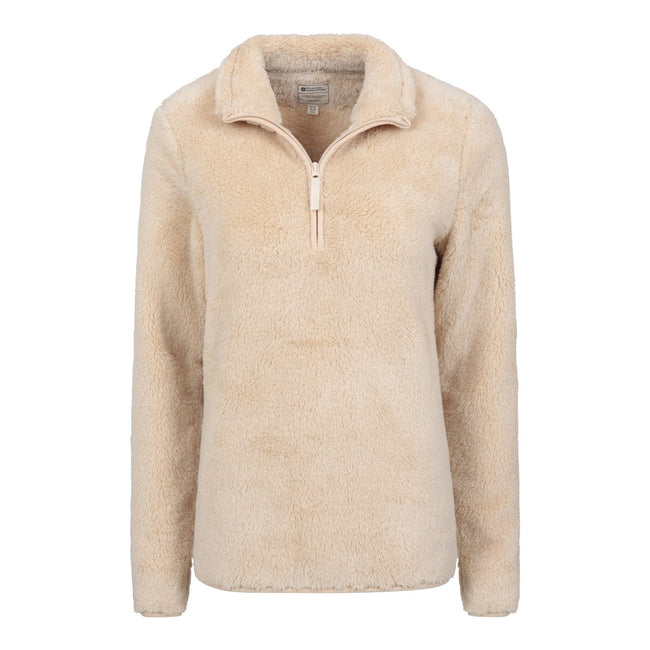 Beige - Lifestyle - Mountain Warehouse Womens-Ladies Teddy Fleece Quarter Zip Fleece Top