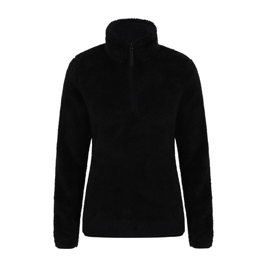 Black - Front - Mountain Warehouse Womens-Ladies Teddy Fleece Quarter Zip Fleece Top