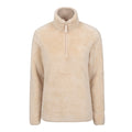 Beige - Front - Mountain Warehouse Womens-Ladies Teddy Fleece Quarter Zip Fleece Top