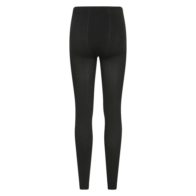 Black - Back - Mountain Warehouse Womens-Ladies Fluffy Fleece Lined Thermal Leggings