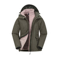 Khaki Green - Front - Mountain Warehouse Womens-Ladies Thunderstorm II 3 in 1 Waterproof Jacket