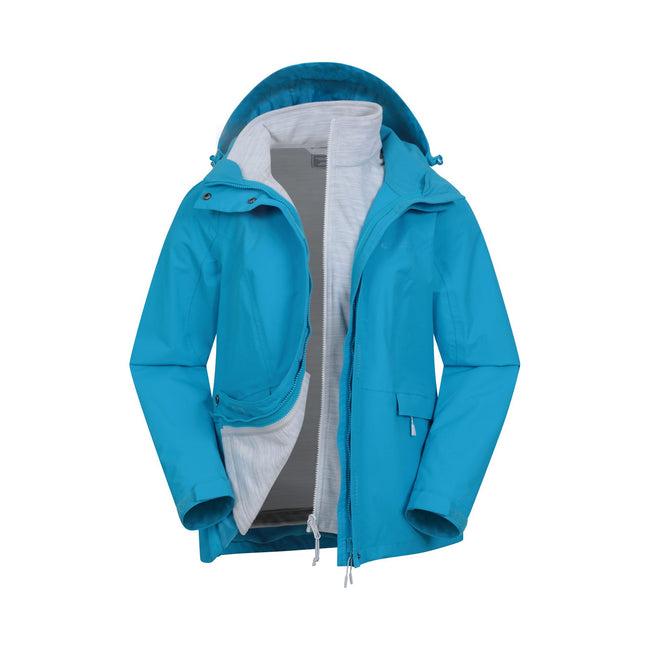 Bright Blue - Front - Mountain Warehouse Womens-Ladies Thunderstorm II 3 in 1 Waterproof Jacket