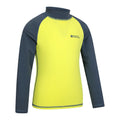 Light Grey-Yellow - Back - Mountain Warehouse Childrens-Kids Long-Sleeved Rash Top